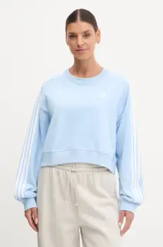 adidas Originals bluza 3S CROP SWEAT femei, cu imprimeu, JC8141 imagine