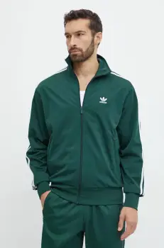 adidas Originals bluza Adicolor Classics Firebird barbati, culoarea verde, cu imprimeu, IY9892 imagine