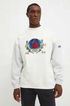 adidas Originals bluza barbati, culoarea bej, modelator, IX6755 imagine