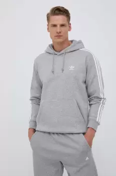 adidas Originals bluza barbati, culoarea gri, cu gluga, melanj imagine