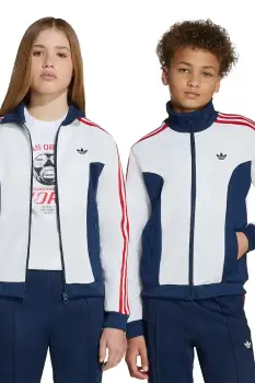 adidas Originals bluza copii culoarea alb, cu imprimeu, JV7708 imagine