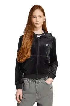 adidas Originals bluza copii culoarea negru, cu gluga, uni, JX2845 imagine