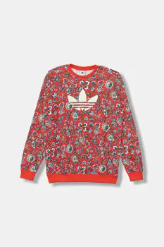 adidas Originals bluza copii culoarea rosu, cu imprimeu, JV7827 imagine
