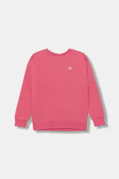 adidas Originals bluza copii culoarea roz, uni, JX2749 imagine