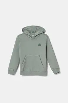adidas Originals bluza copii culoarea verde, cu gluga, neted, JC8415 imagine