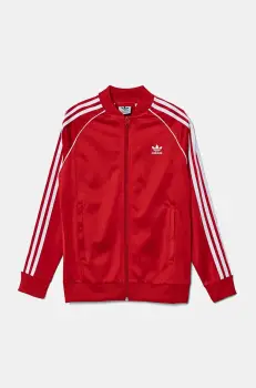 adidas Originals bluza copii SST TRACK TOP culoarea rosu, cu imprimeu, IX7629 imagine