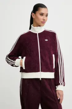 adidas Originals bluza din velur Velour culoarea bordo, cu imprimeu, KS0400 imagine