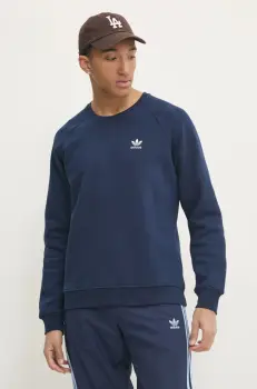 adidas Originals bluza Essential barbati, culoarea albastru marin, neted, IY4935 imagine