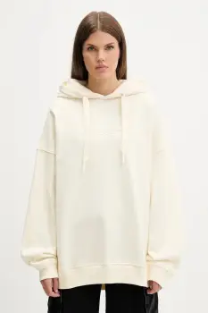 adidas Originals bluza Essentials culoarea bej, cu gluga, cu imprimeu, JX5495 imagine