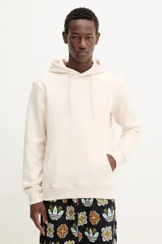 adidas Originals bluza Essentials culoarea bej, cu gluga, uni, HZ3598 imagine