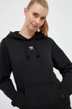 adidas Originals bluza femei, culoarea negru, cu gluga, neted imagine