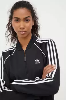 adidas Originals bluza femei, culoarea negru, cu imprimeu imagine