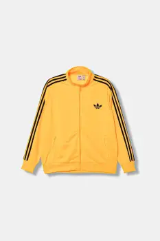 adidas Originals bluza Firebird culoarea portocaliu, cu imprimeu, JX7862 imagine