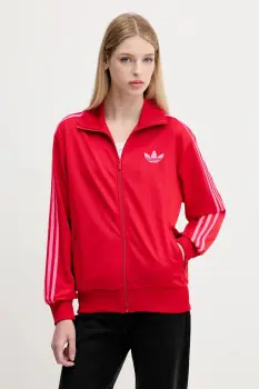 adidas Originals bluza Firebird culoarea rosu, cu imprimeu, JW3665 imagine