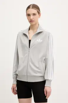 adidas Originals bluza Firebird femei, culoarea gri, cu imprimeu, JC8254 imagine