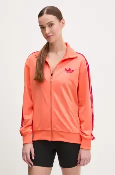 adidas Originals bluza Firebird femei, culoarea portocaliu, cu imprimeu, JP2294 imagine