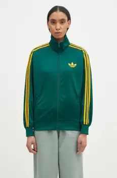 adidas Originals bluza Firebird femei, culoarea verde, cu imprimeu, JP2299 imagine