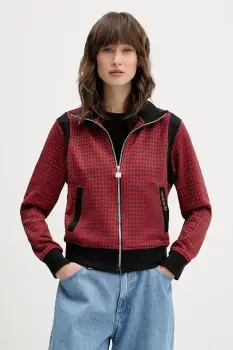 adidas Originals bluza Houndstooth culoarea rosu, cu imprimeu, JY3461 imagine
