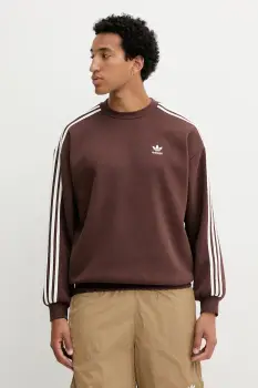 adidas Originals bluza Oversize Crew culoarea maro, cu imprimeu, KA0469 imagine