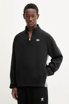 adidas Originals bluza Spacer Drill TT culoarea negru, cu imprimeu, JW5958 imagine