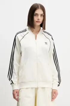 adidas Originals bluza Sst Satin Tt culoarea bej, cu imprimeu, KH1567 imagine