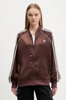adidas Originals bluza Sst Satin Tt culoarea maro, cu imprimeu, KH1568 imagine