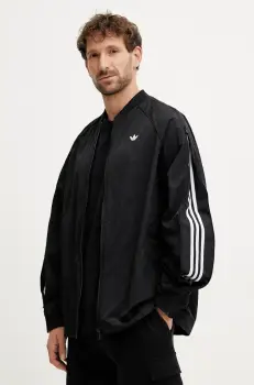 adidas Originals bluza SST TRACK TOP barbati, culoarea negru, uni, JX1618 imagine