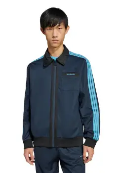 adidas Originals bluza Track Top barbati, culoarea albastru marin, cu imprimeu, JC8361 imagine