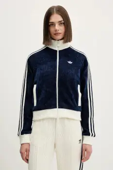 adidas Originals bluza Velour culoarea bleumarin, cu imprimeu, KS7779 imagine