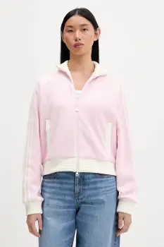 adidas Originals bluza Velour culoarea roz, cu model, KS7780 imagine