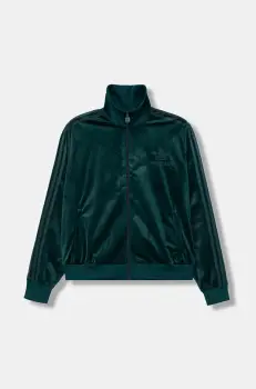 adidas Originals bluza Velvet culoarea verde, cu imprimeu, JY2589 imagine