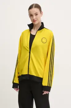 adidas Originals bluza X Smiley femei, culoarea galben, cu imprimeu, JD2737 imagine