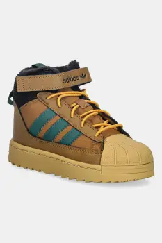 adidas Originals cizme de iarna pentru copii SUPERSTAR WINTER TREK culoarea maro, JQ0341 imagine