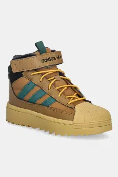 adidas Originals cizme de iarna pentru copii SUPERSTAR WINTER TREK culoarea maro, JQ0343 imagine