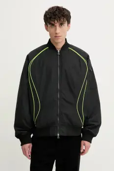 adidas Originals geaca bomber Teamgeist culoarea negru, de tranzitie, oversize, JX4082 imagine