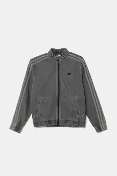 adidas Originals geaca de blugi pentru copii culoarea gri, JV7801 imagine