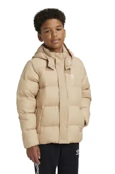 adidas Originals geaca de puf pentru copii DOWNACKET ELO culoarea bej, IY7500 imagine