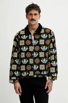 adidas Originals geaca din velur Monogram culoarea negru, de tranzitie, JY2998 imagine