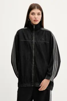 adidas Originals geaca jeans Denim Os TT culoarea negru, de tranzitie, oversize, JY2897 imagine