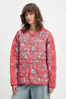 adidas Originals geaca Liberty culoarea portocaliu, de tranzitie, oversize, JW5198 imagine