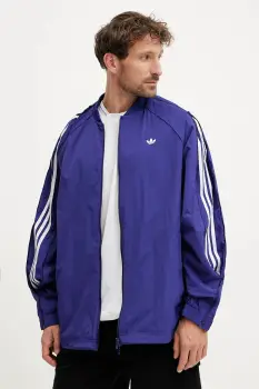 adidas Originals geaca SST TRACK TOP culoarea violet, de tranzitie, JX1617 imagine