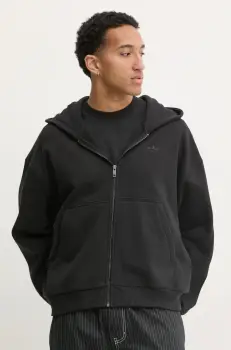 adidas Originals hanorac de bumbac Essential barbati, culoarea negru, cu gluga, uni, JC9579 imagine