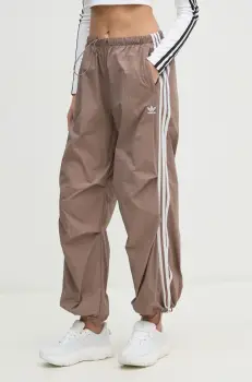 adidas Originals pantaloni Adicolor femei, culoarea maro, modelator, JD3126 imagine