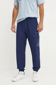 adidas Originals pantaloni barbati, culoarea albastru marin, neted, IW3259 imagine
