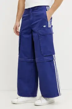 adidas Originals pantaloni de bumbac CARGO PANTS barbati, culoarea violet, drept, JY6294 imagine