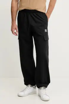 adidas Originals pantaloni de bumbac Essentials culoarea negru, cu fason cargo, JX3913 imagine