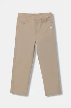 adidas Originals pantaloni de bumbac pentru copii culoarea bej, uni, JY2746 imagine
