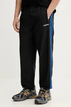 adidas Originals pantaloni de trening Brushed WVN culoarea negru, cu imprimeu, JX3078 imagine