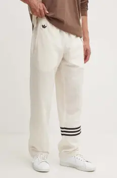 adidas Originals pantaloni de trening culoarea bej, cu imprimeu, JF9158 imagine