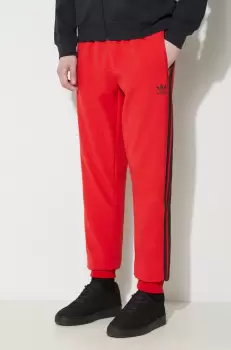adidas Originals pantaloni de trening culoarea rosu, cu imprimeu imagine